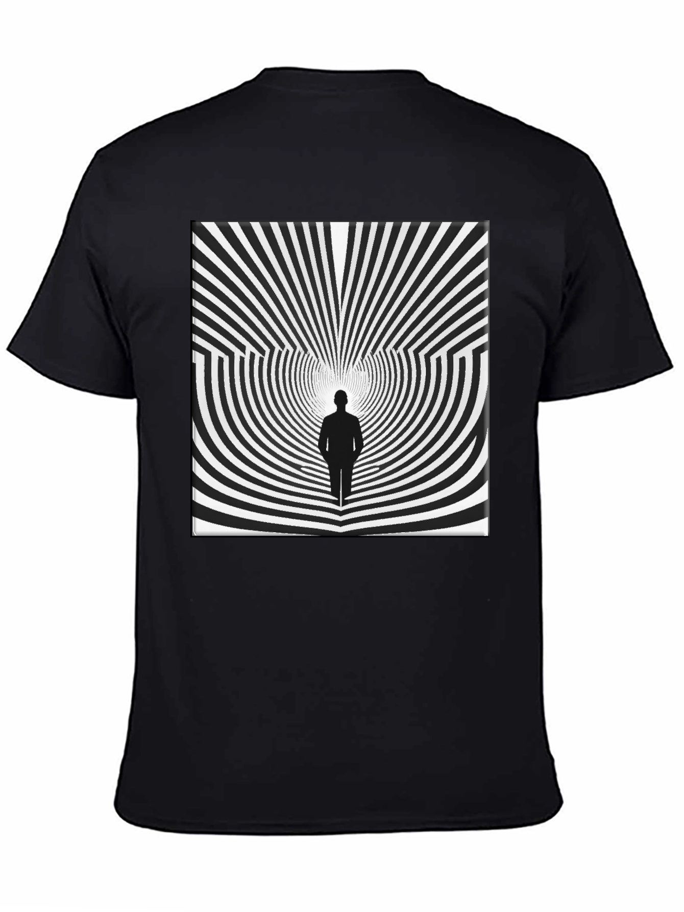 Optical Illusion Graphic Tee - Black Cotton Shirt