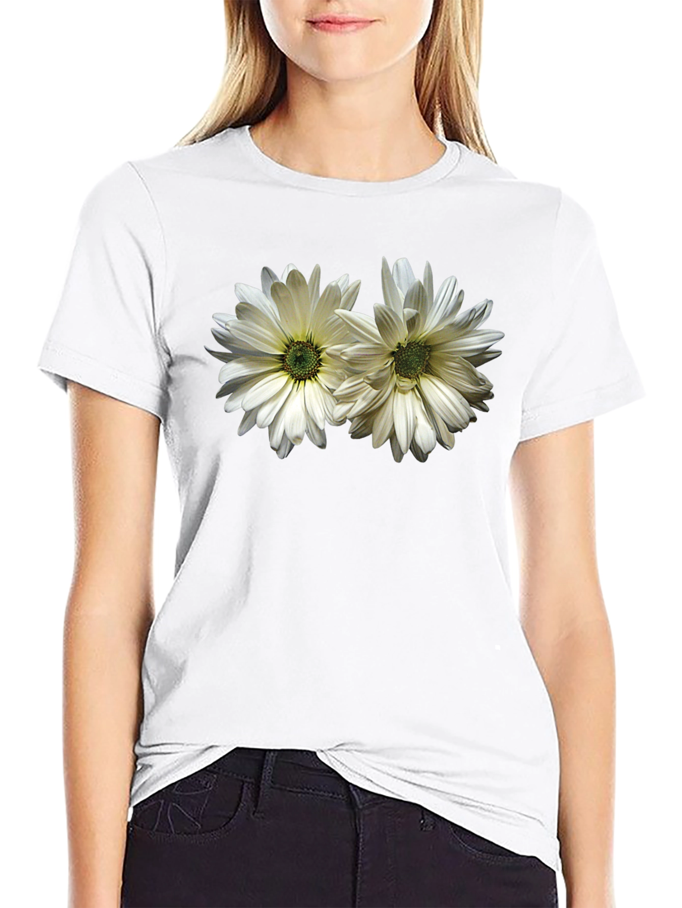 Daisy Flower Graphic T-Shirt - Stylish Cotton Tee