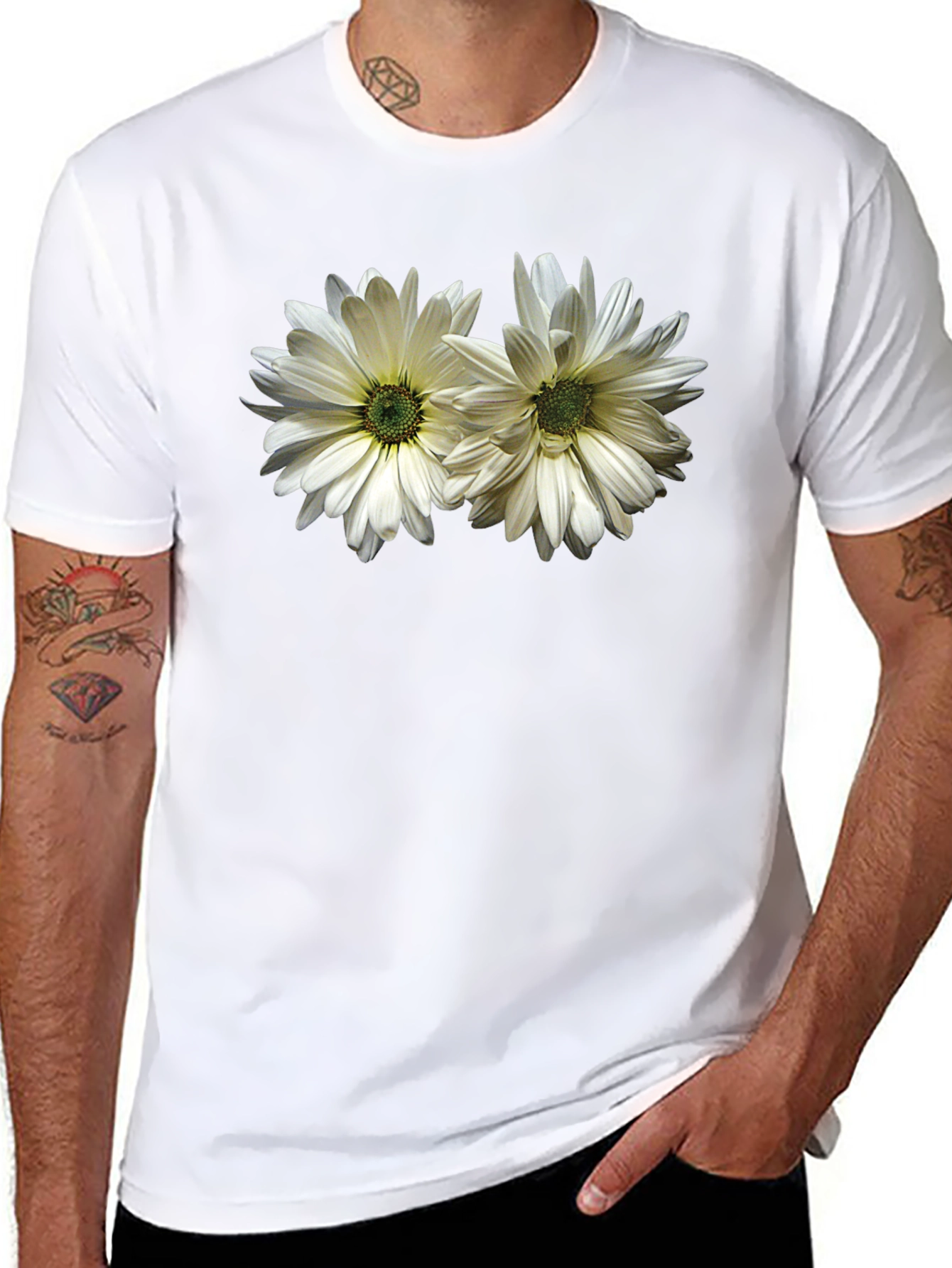 Daisy Flower Graphic T-Shirt - Stylish Cotton Tee