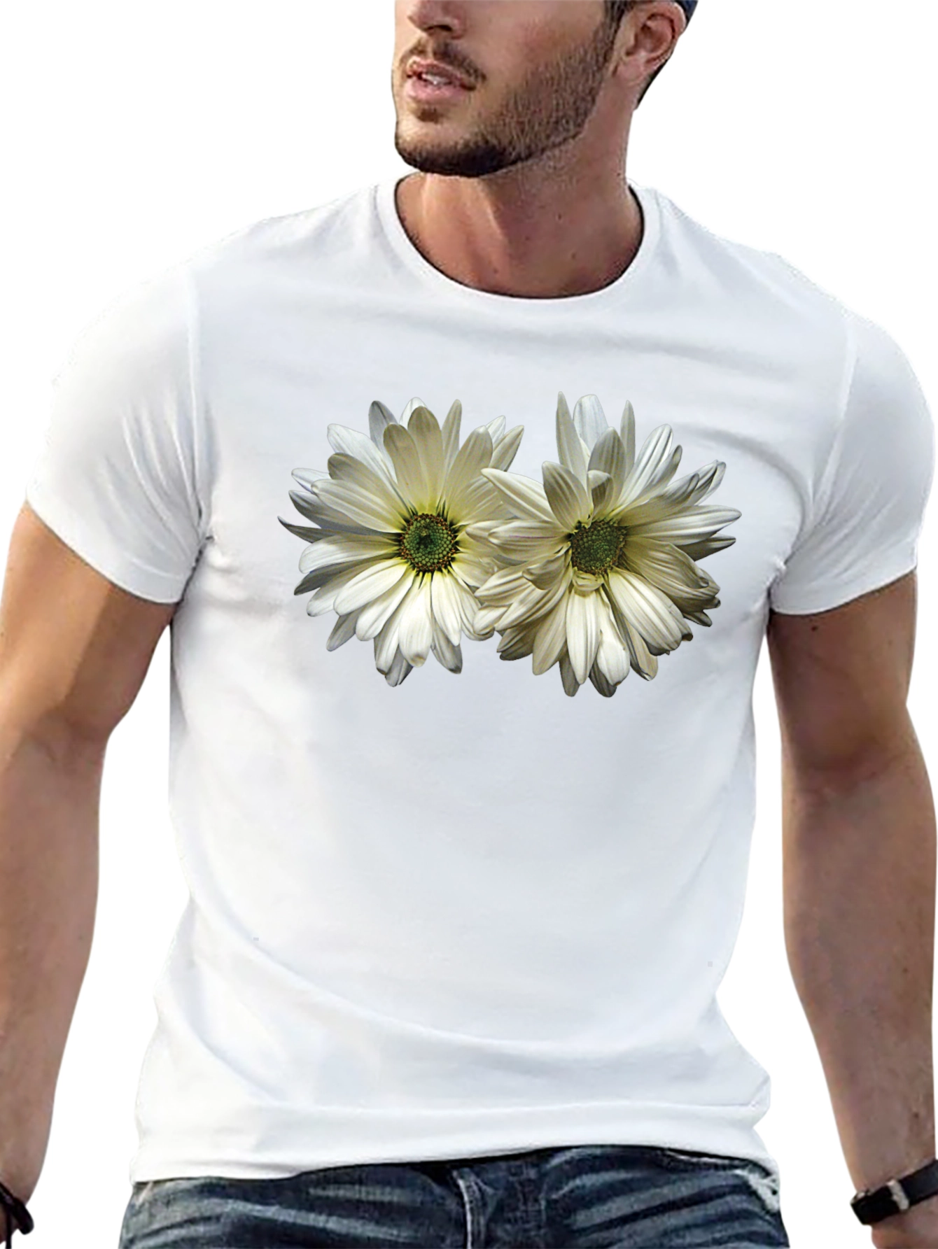 Daisy Flower Graphic T-Shirt - Stylish Cotton Tee