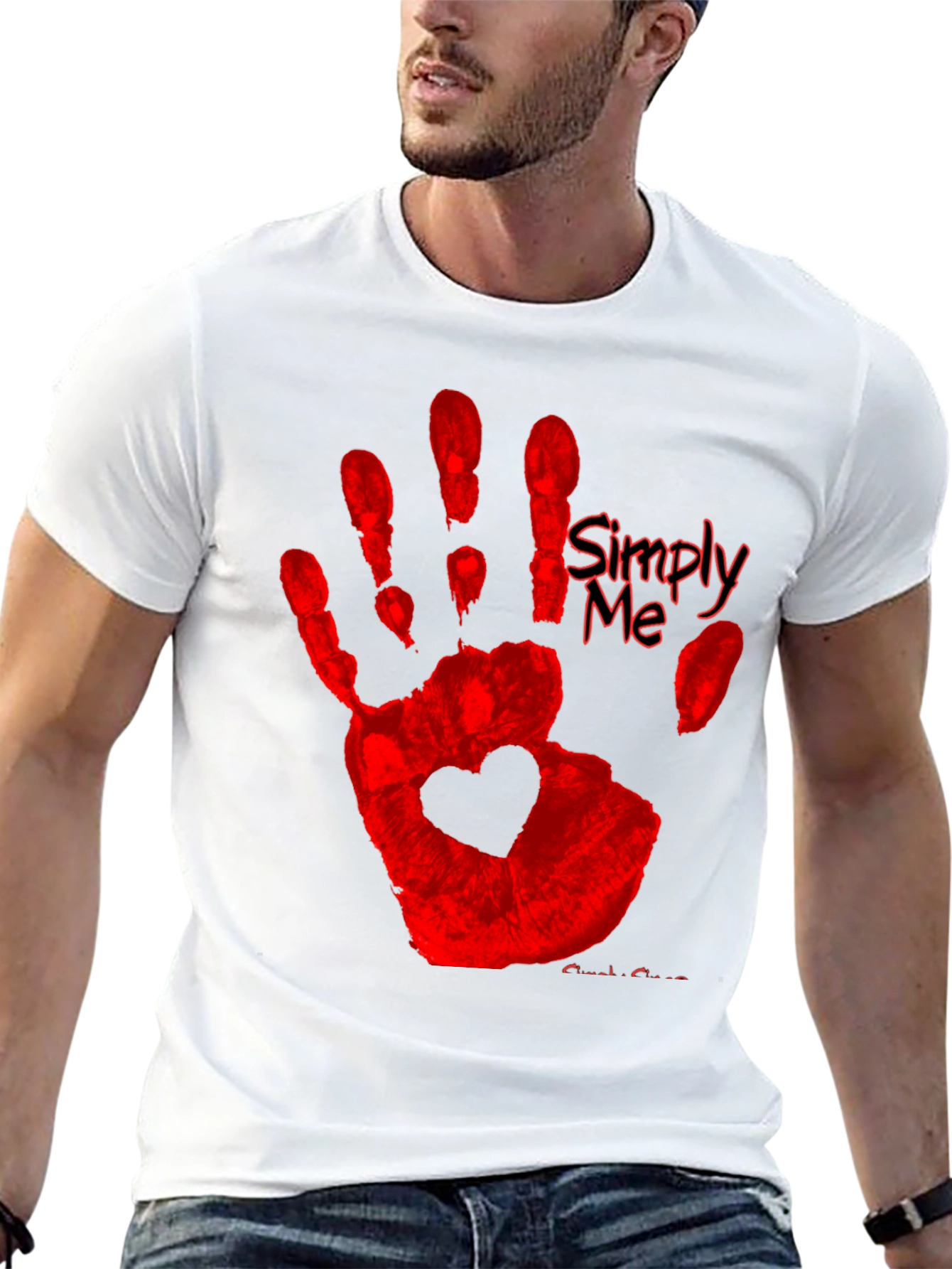 Simply Me Heart Hand T-Shirt - Black