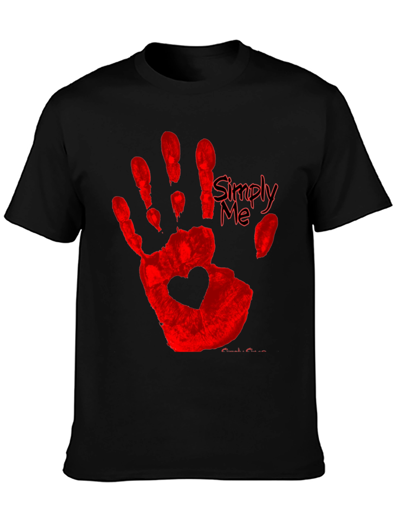 Simply Me Heart Hand T-Shirt - Black