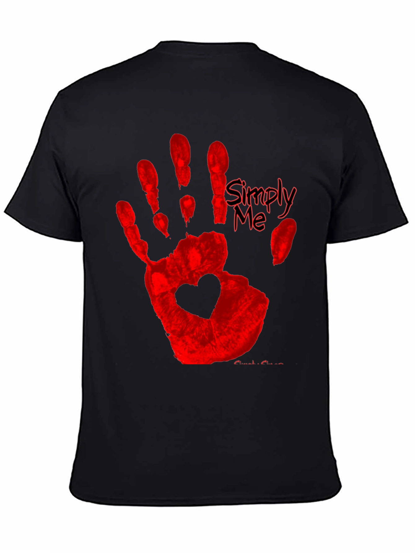 Simply Me Heart Hand T-Shirt - Black