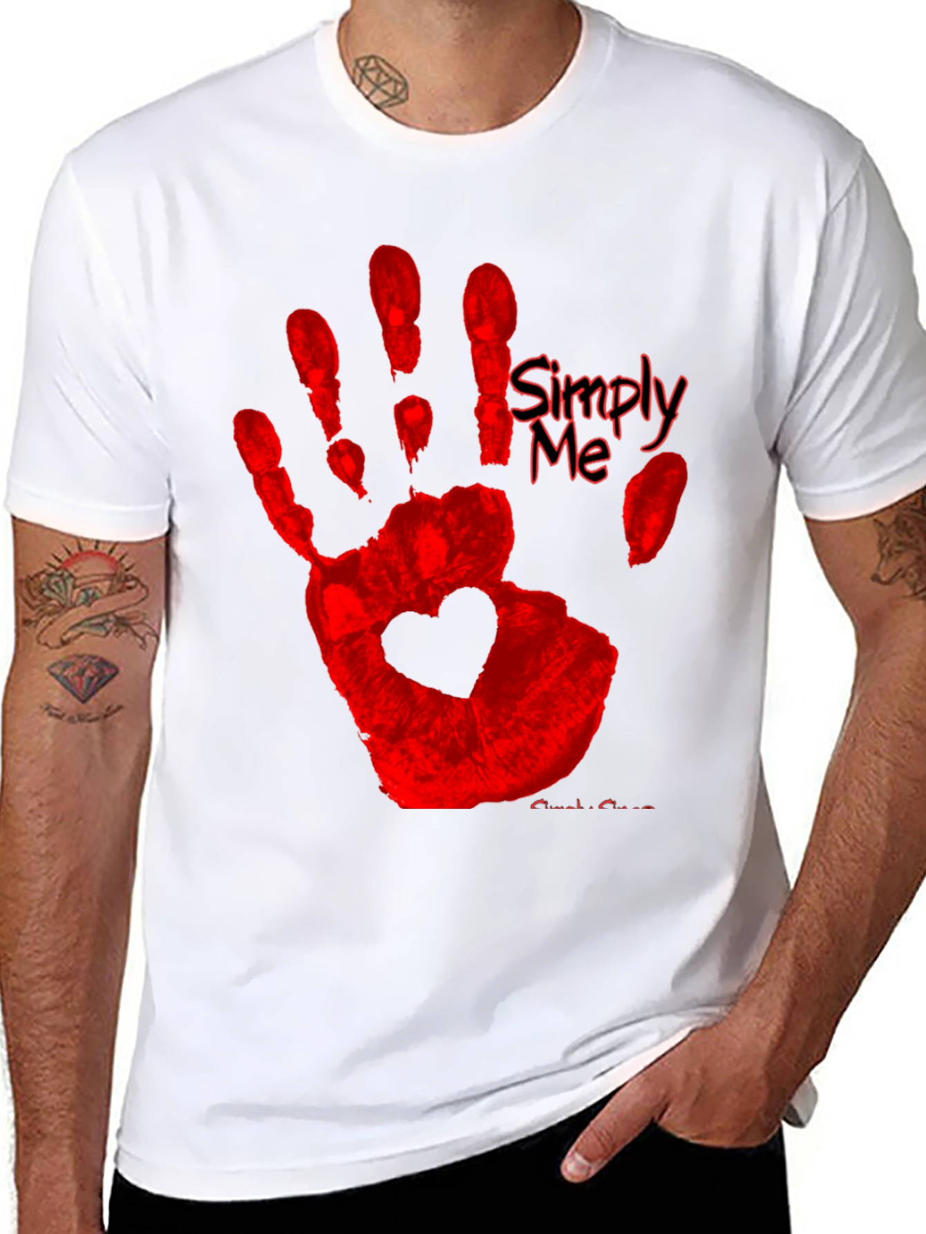 Simply Me Heart Hand T-Shirt - Black