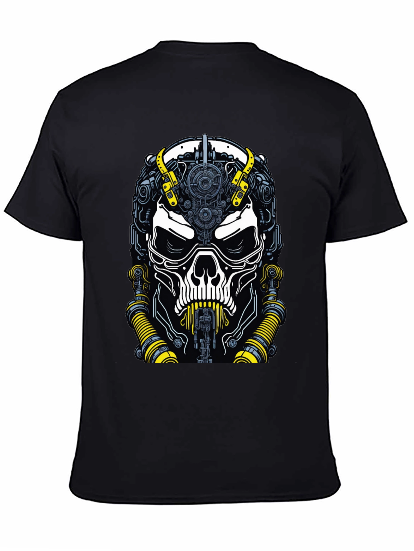 Cyberpunk Skull T-Shirt - Mens Black Graphic Tee