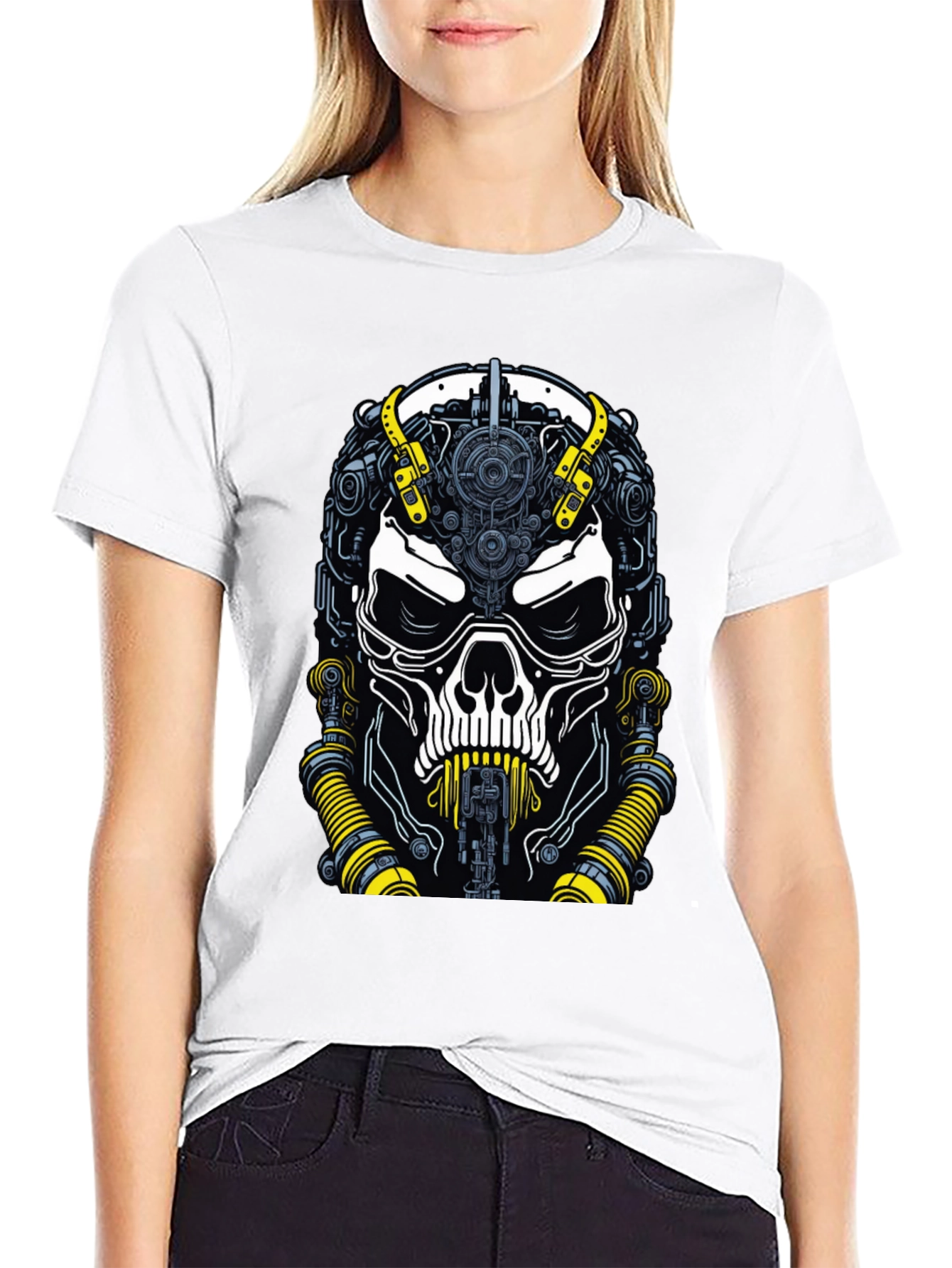 Cyberpunk Skull T-Shirt - Mens Black Graphic Tee