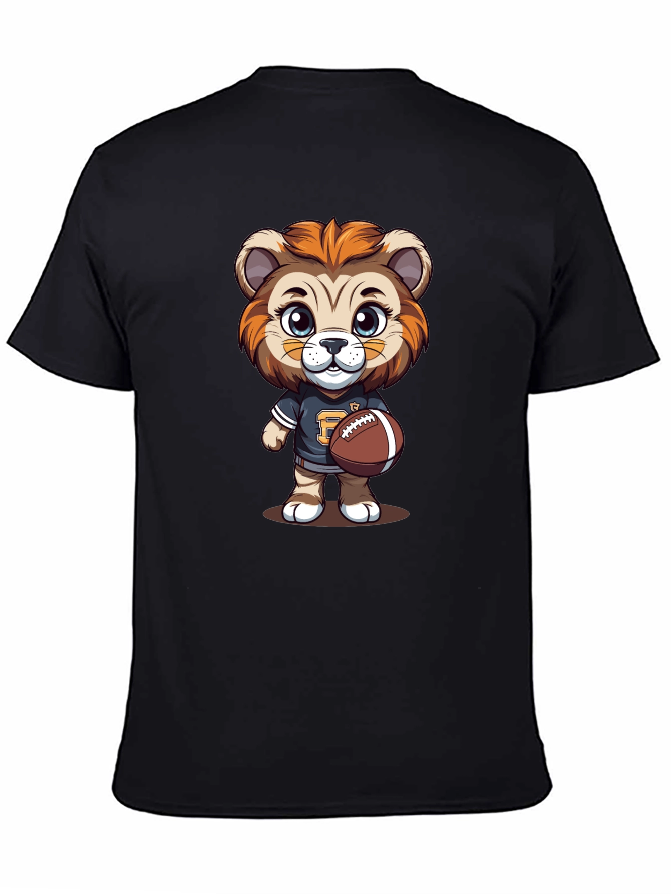 Cartoon Lion Football T-Shirt