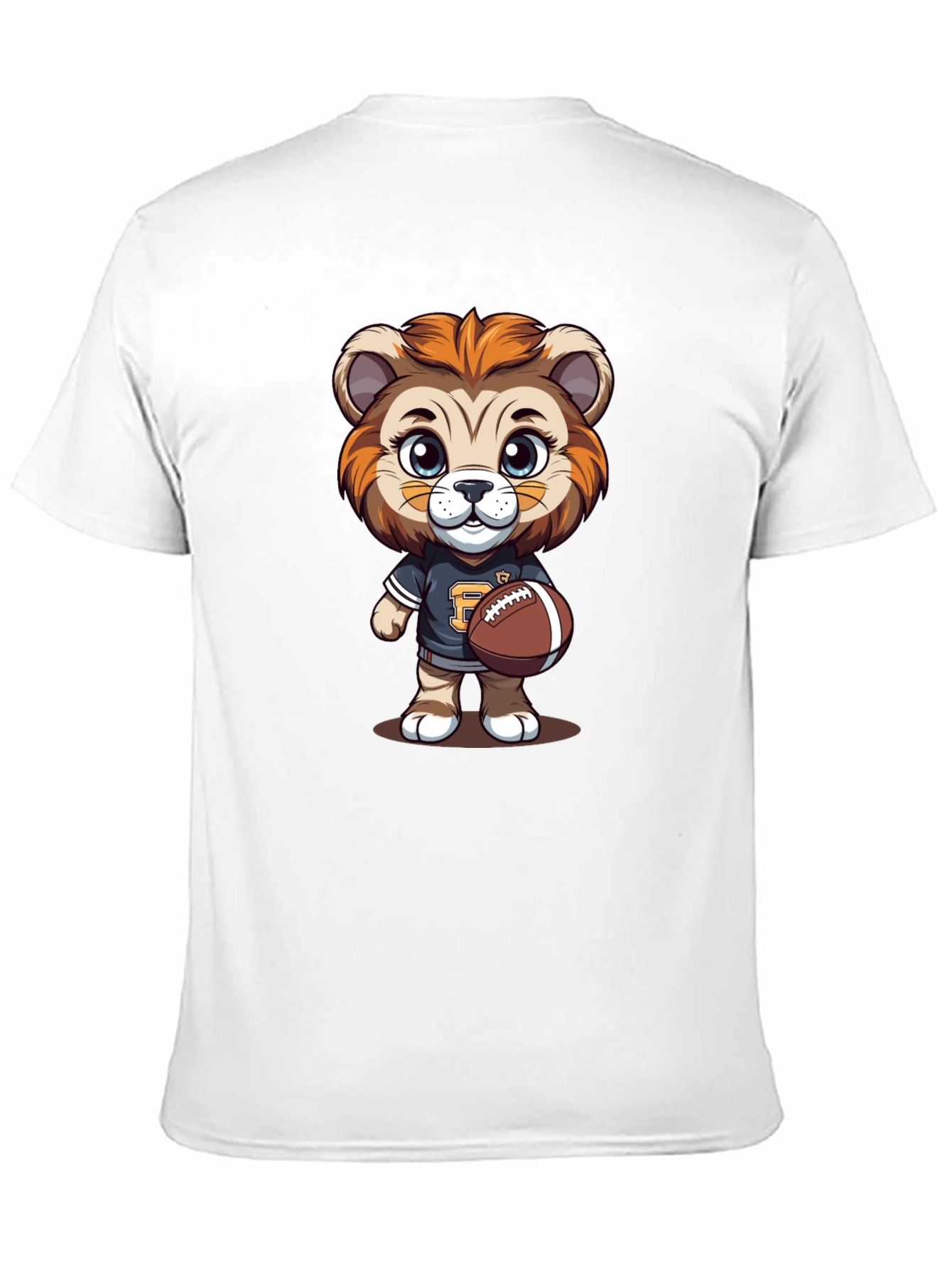 Cartoon Lion Football T-Shirt