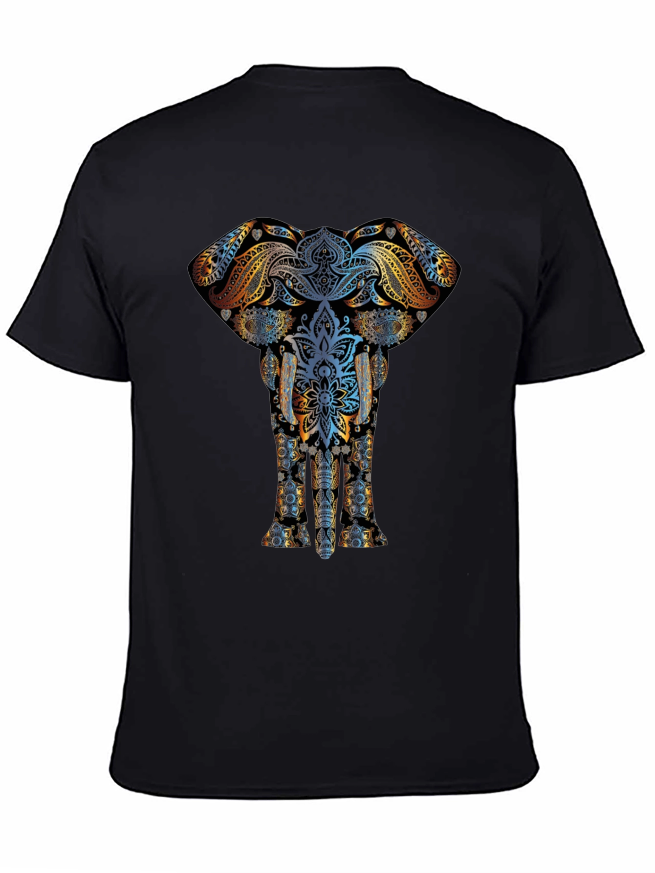 Elephant Mandala Graphic Tee - Unisex Black T-Shirt