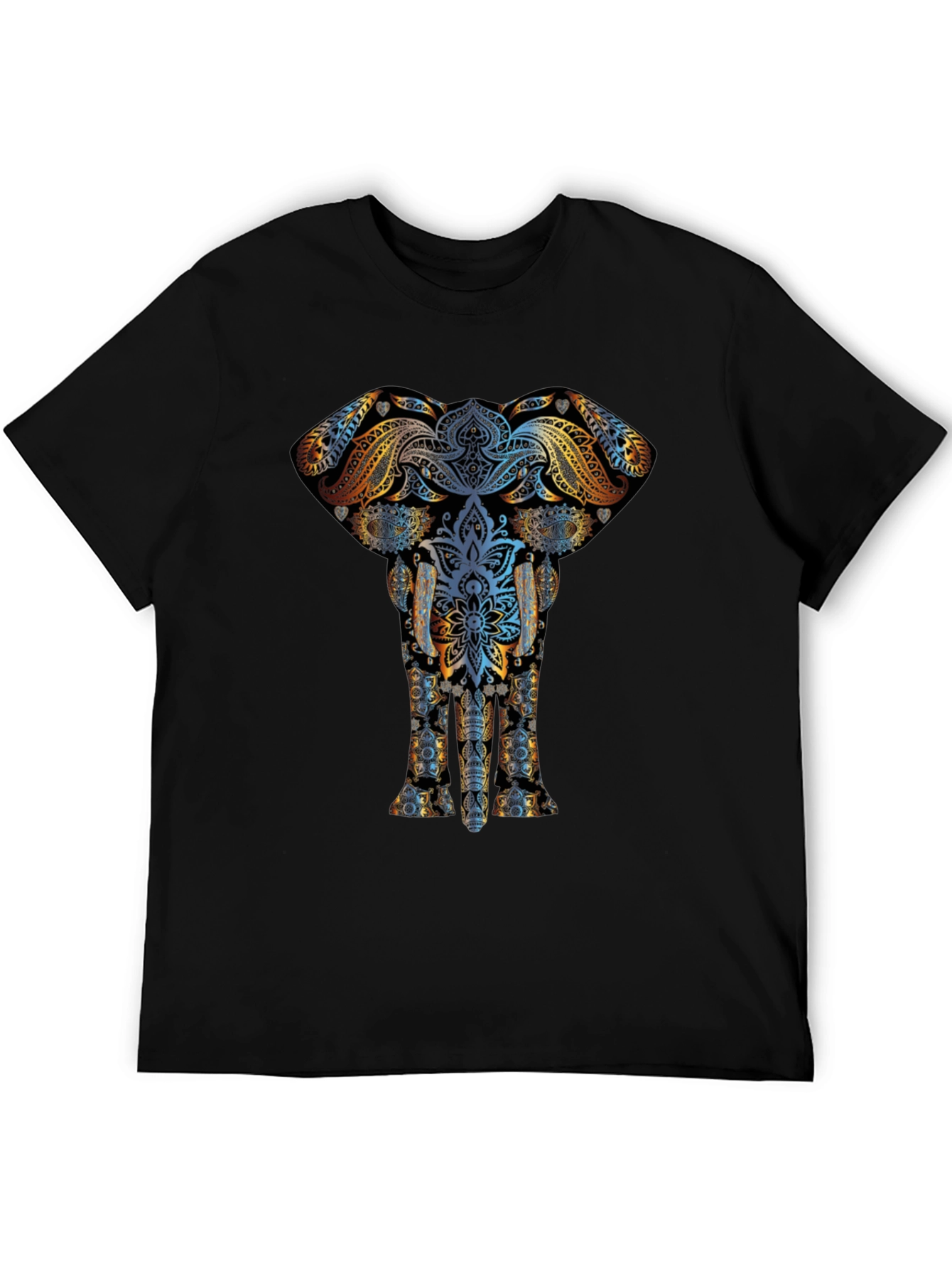 Elephant Mandala Graphic Tee - Unisex Black T-Shirt