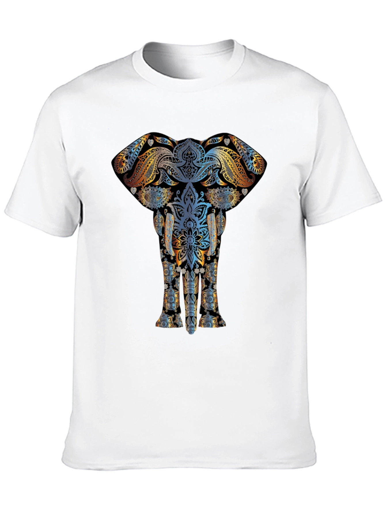 Elephant Mandala Graphic Tee - Unisex Black T-Shirt