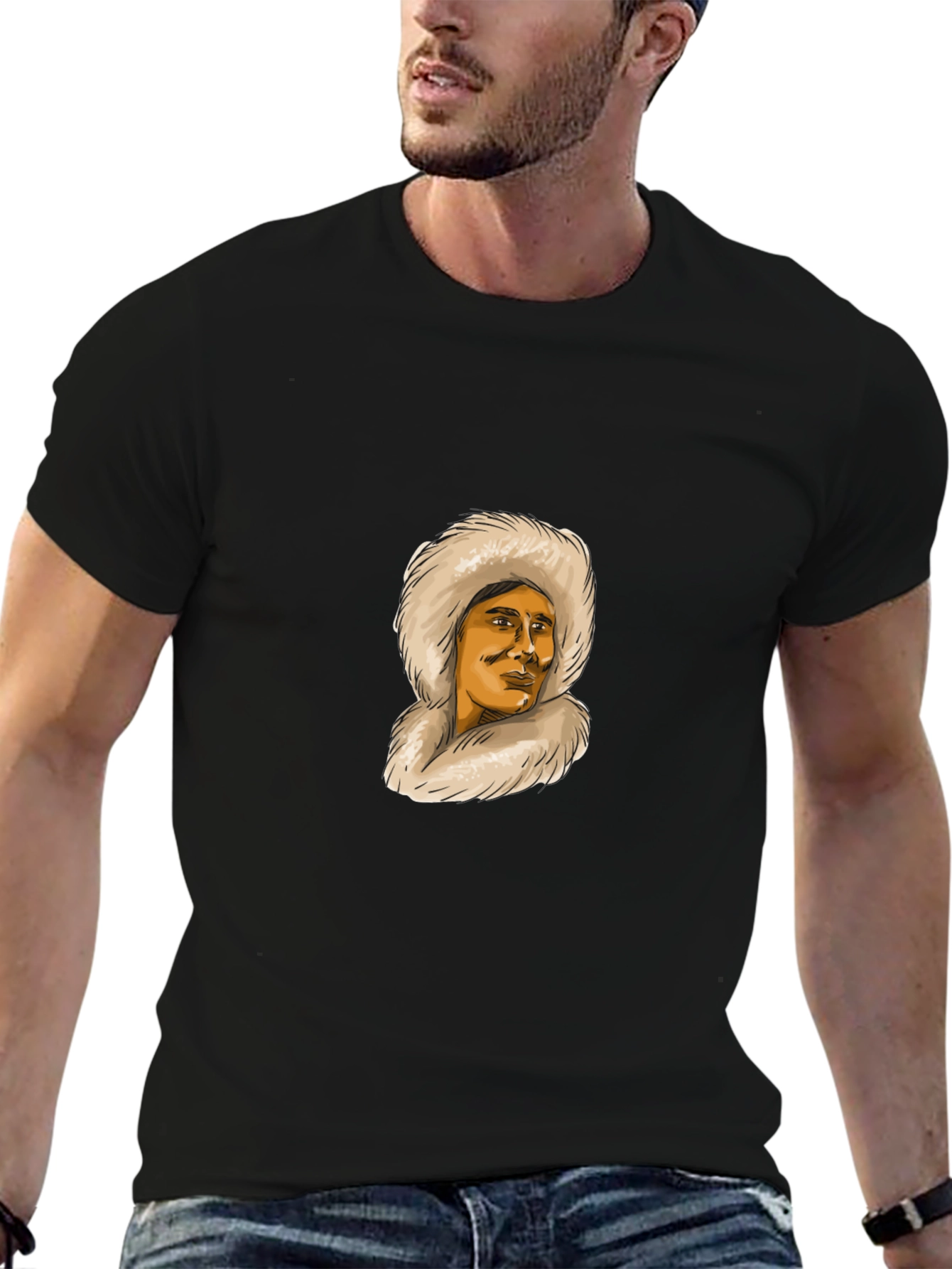 Eskimo Fur Hood Graphic T-Shirt