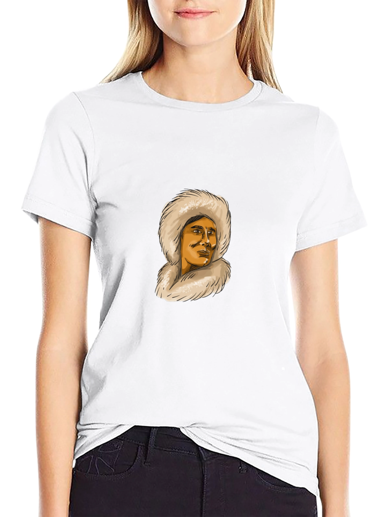 Eskimo Fur Hood Graphic T-Shirt