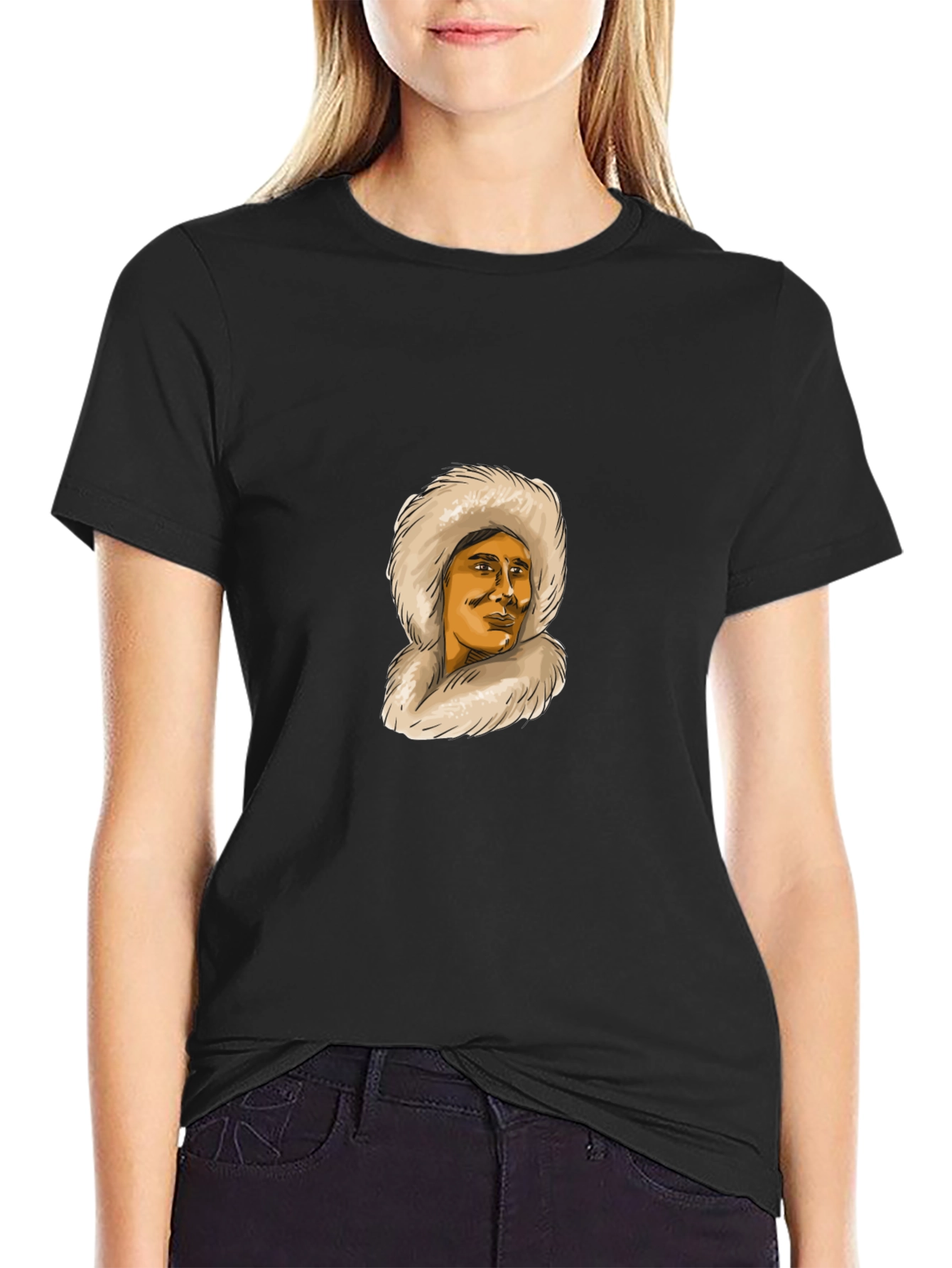 Eskimo Fur Hood Graphic T-Shirt