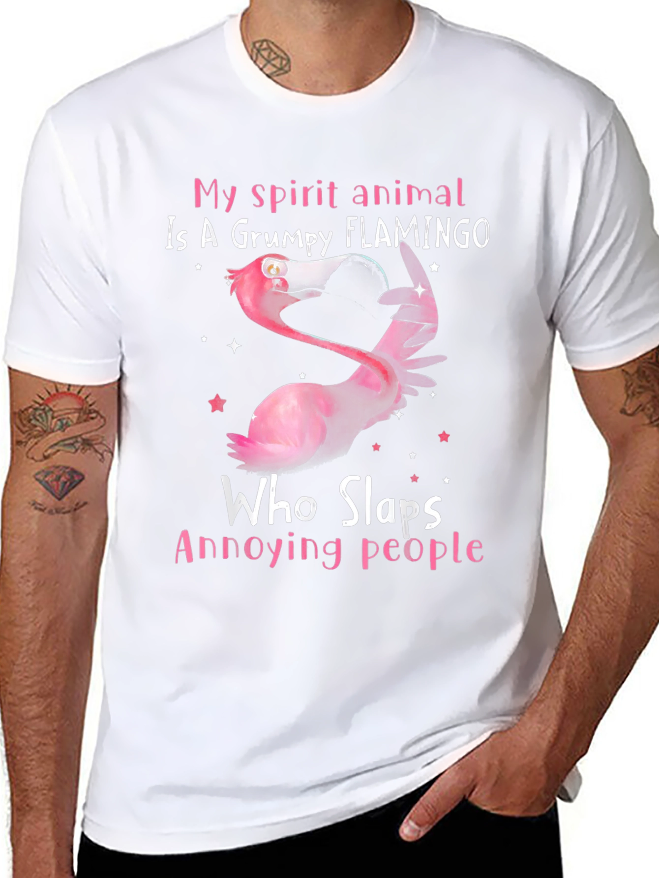 Grumpy Flamingo Spirit Animal Tee
