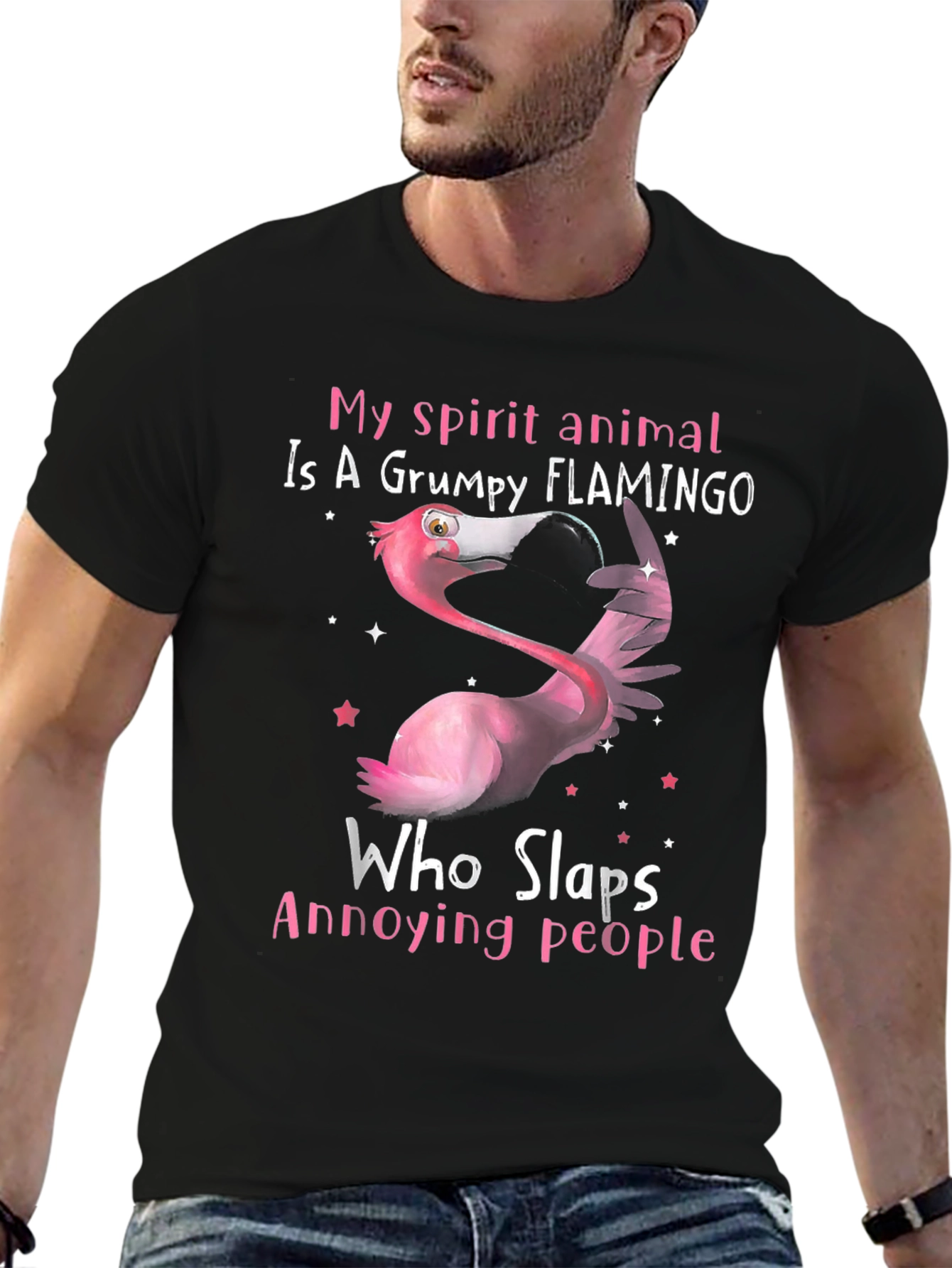 Grumpy Flamingo Spirit Animal Tee