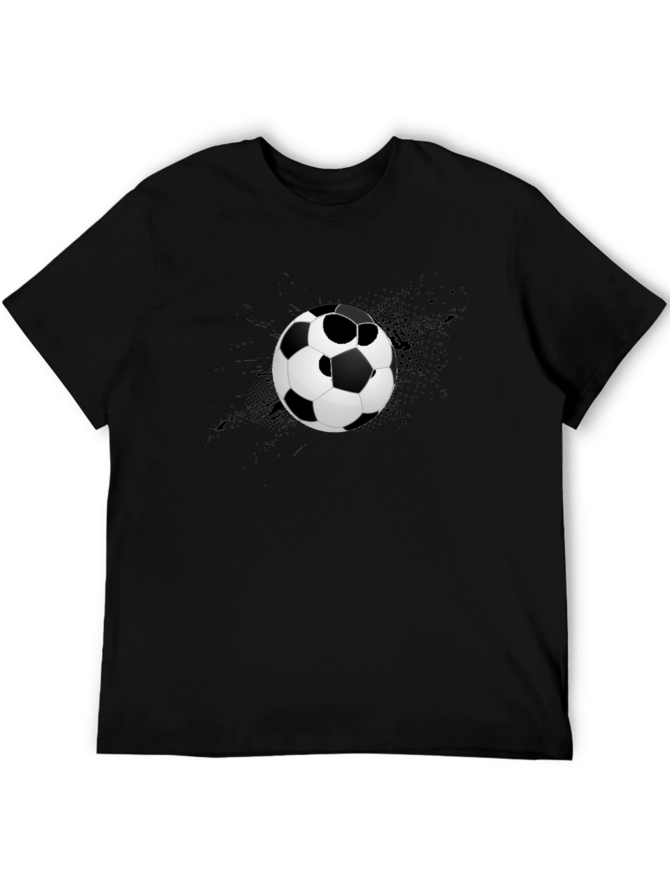 Soccer Ball Graphic T-Shirt - Stylish Black Tee