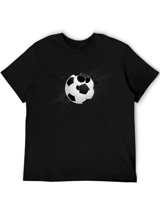 Soccer Ball Graphic T-Shirt - Stylish Black Tee