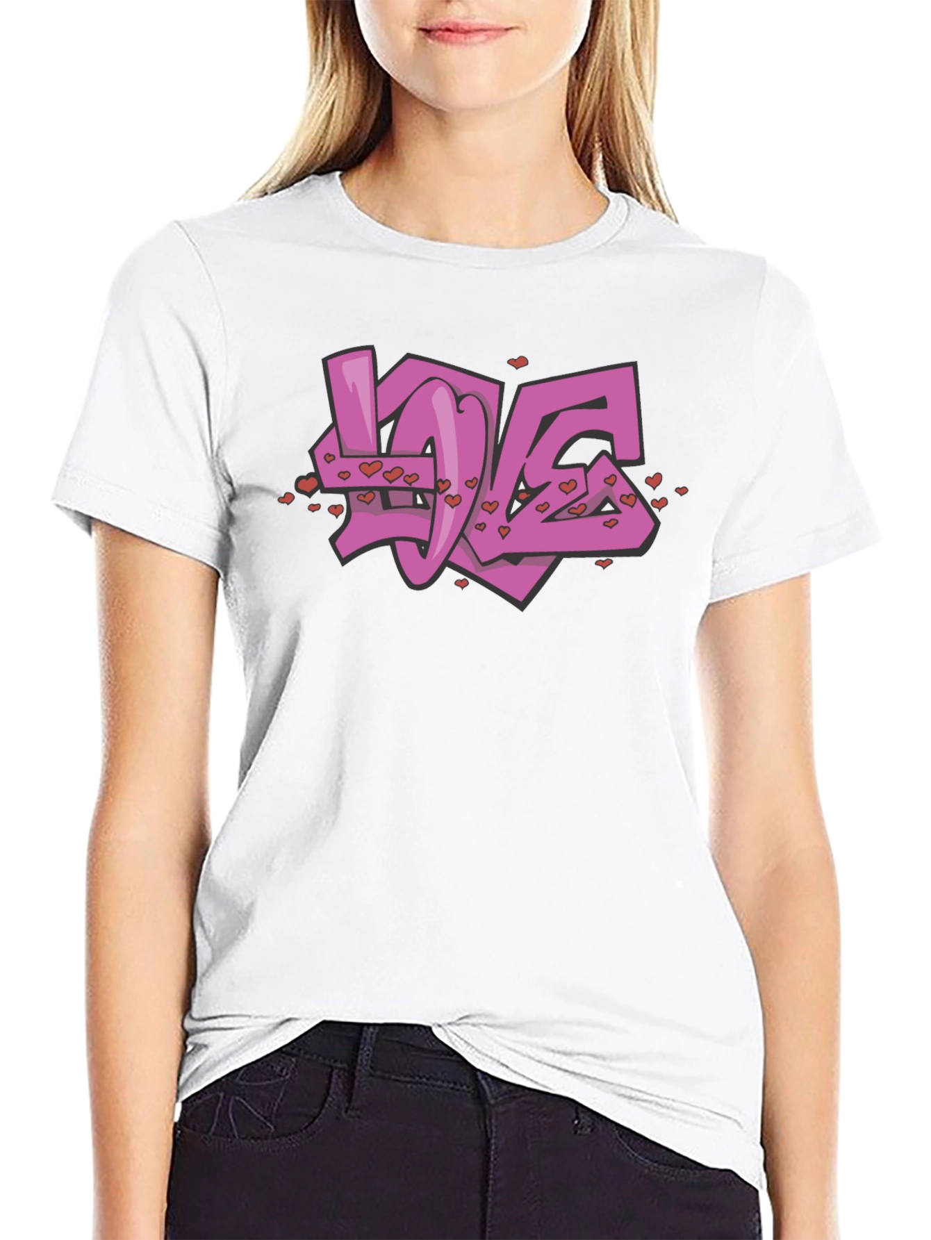 Love Graffiti Graphic Black T-Shirt
