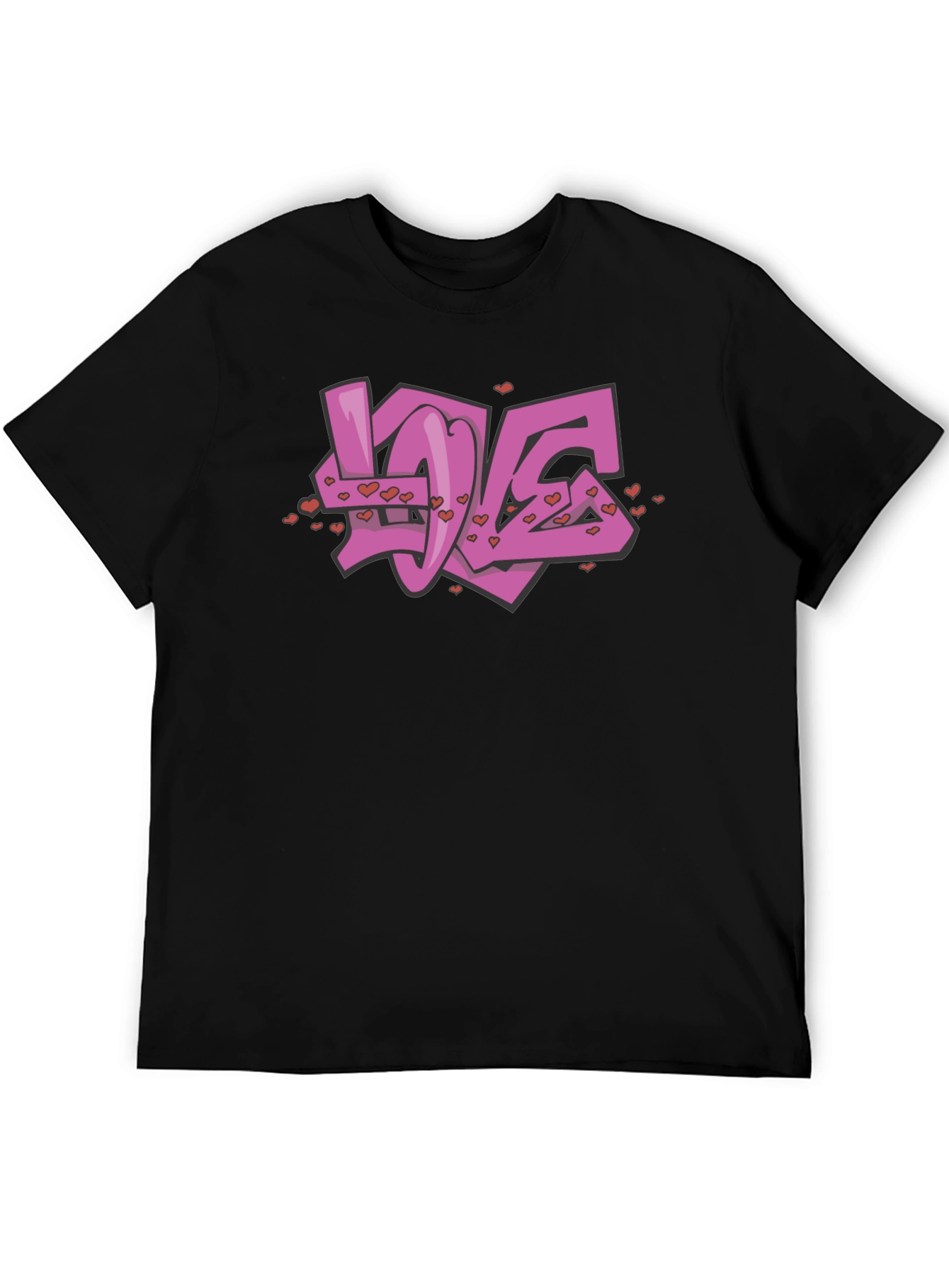 Love Graffiti Graphic Black T-Shirt