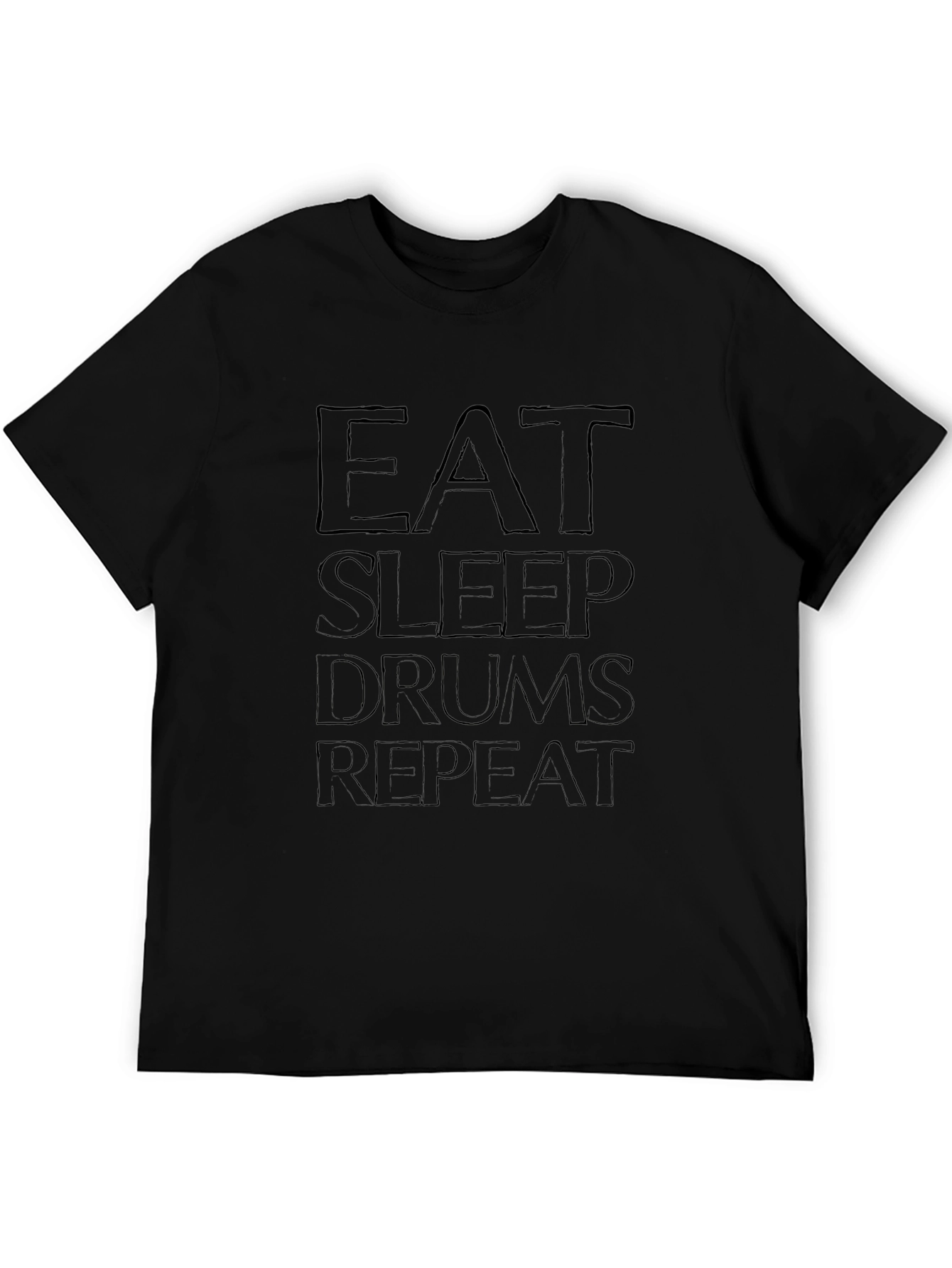 Eat Sleep Drums Repeat Black T-Shirt