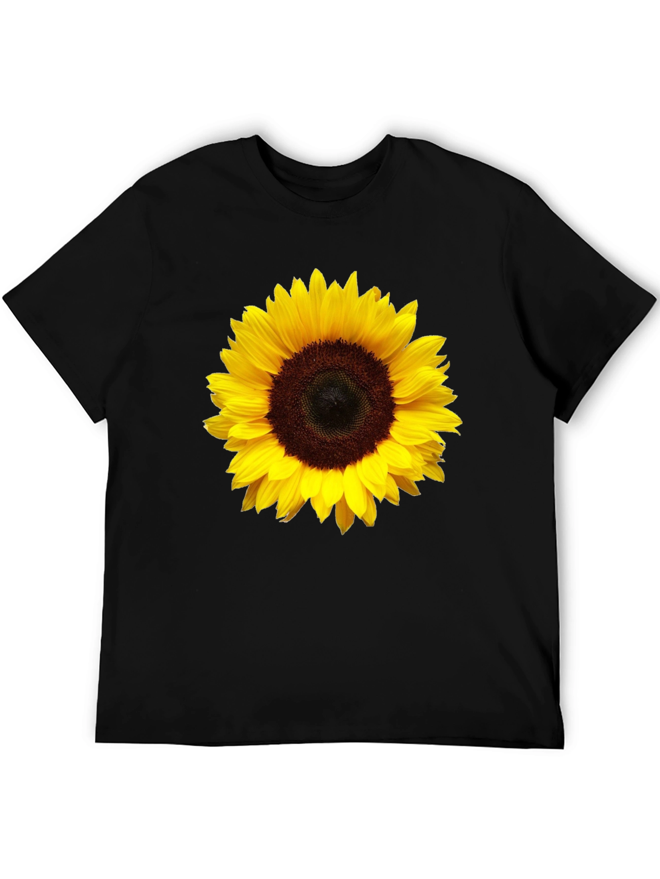 Sunflower Graphic Print Black T-Shirt