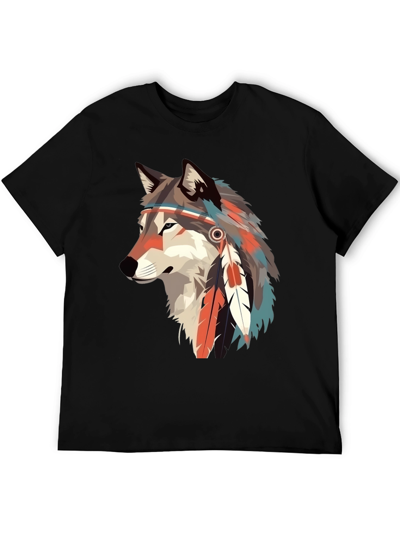 Wolf Headdress Graphic Tee - Stylish & Unique