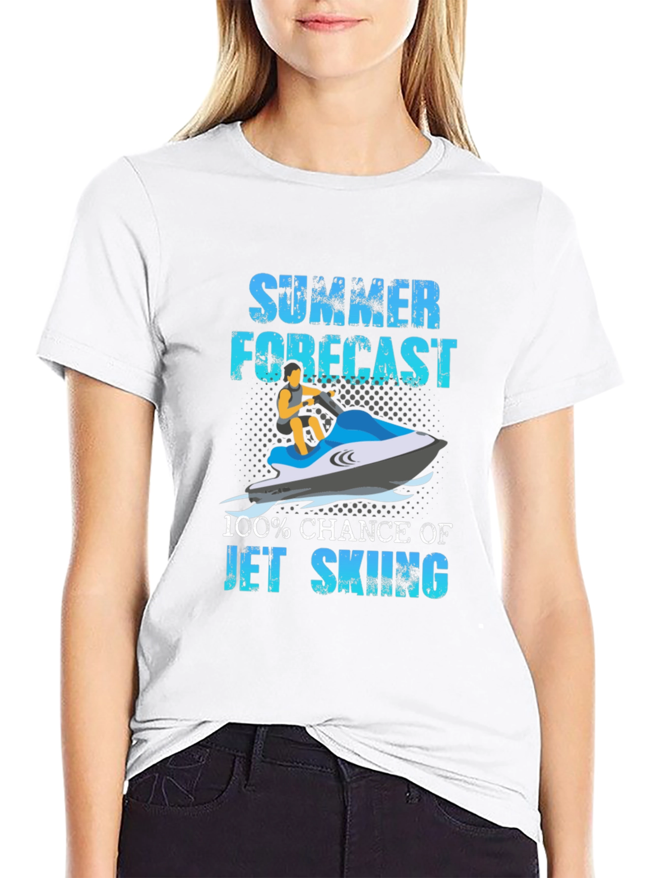Summer Forecast Jet Skiing Graphic T-Shirt
