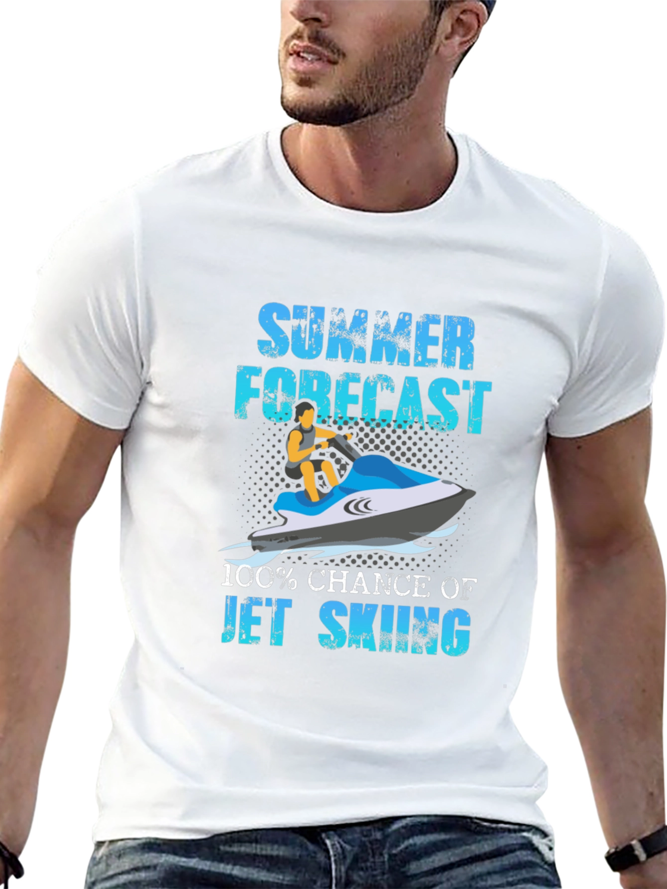 Summer Forecast Jet Skiing Graphic T-Shirt