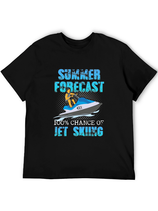 Summer Forecast Jet Skiing Graphic T-Shirt