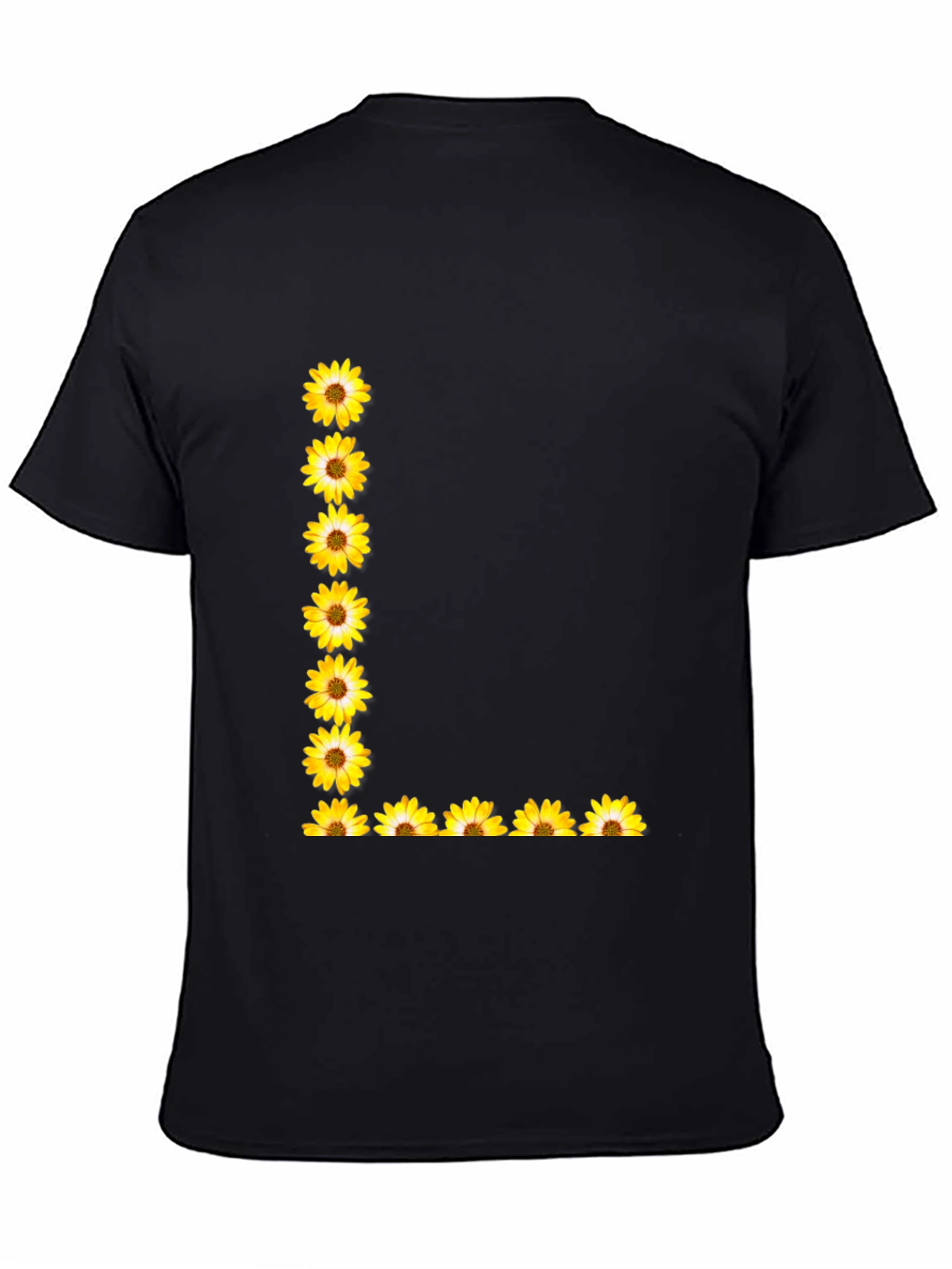 Floral L Black T-Shirt