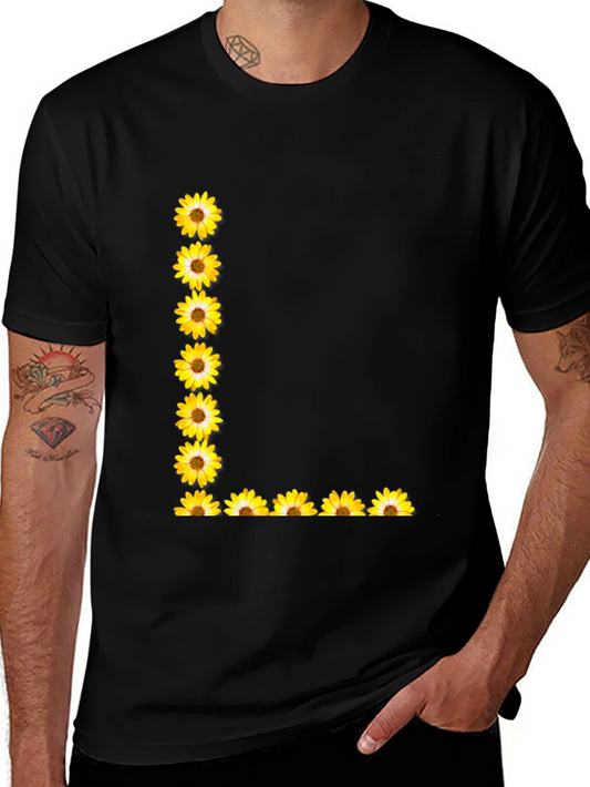 Floral L Black T-Shirt