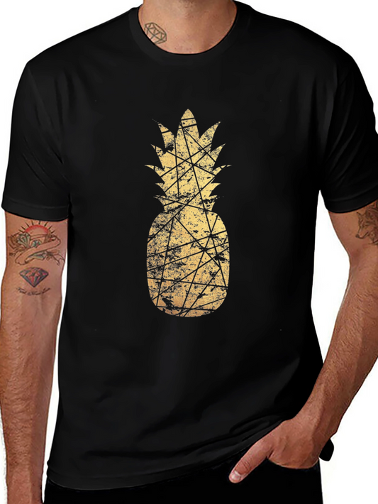 Golden Pineapple Graphic Tee - Stylish & Unique