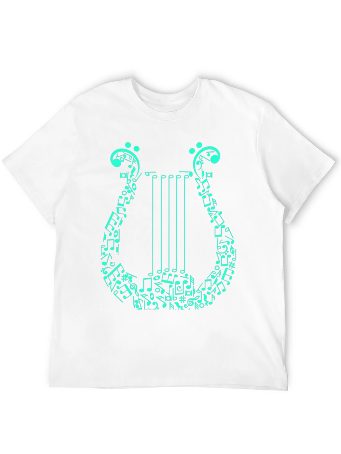 Musical Harp Graphic T-Shirt - Black Cotton Tee