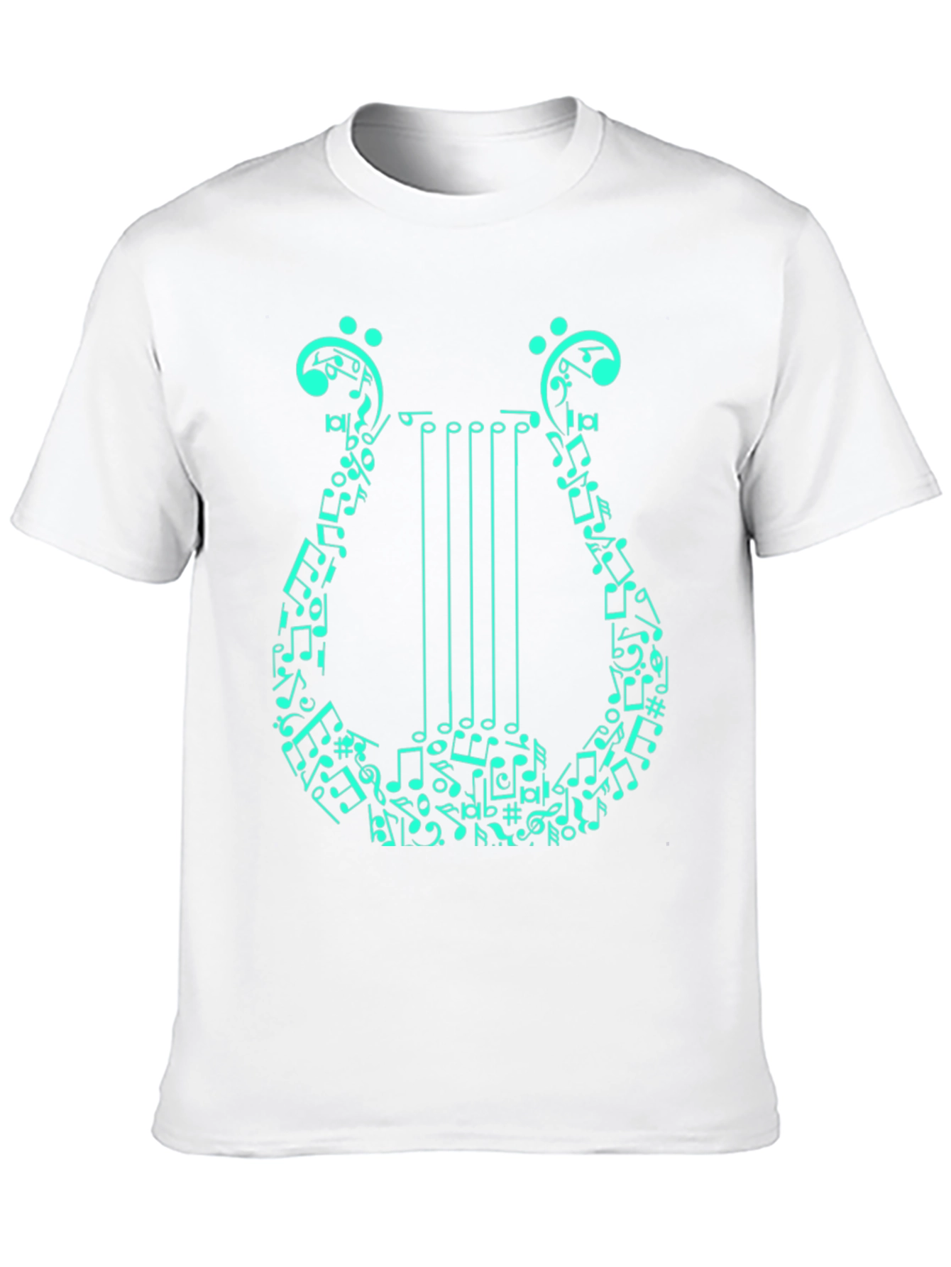 Musical Harp Graphic T-Shirt - Black Cotton Tee