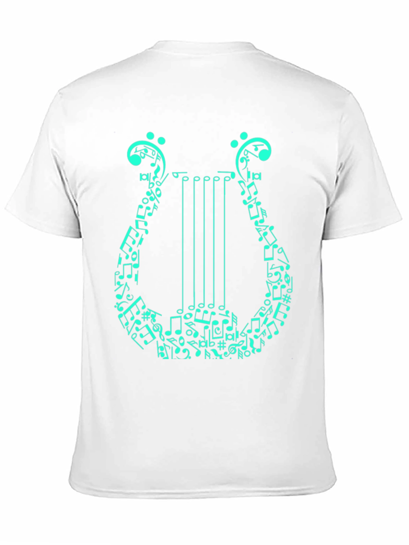 Musical Harp Graphic T-Shirt - Black Cotton Tee