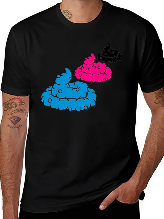 Funny Colorful Poop Emoji Graphic T-Shirt
