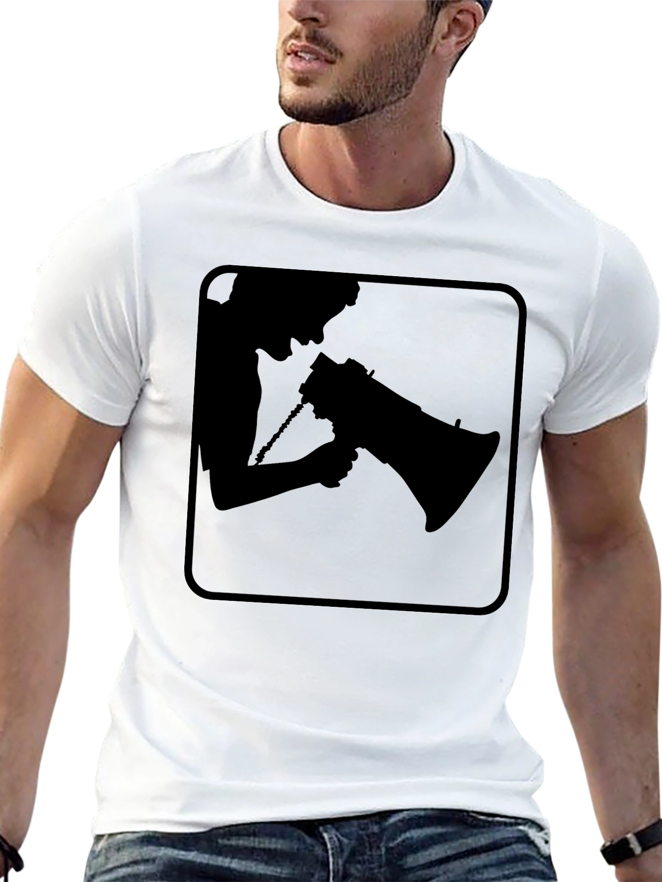 Silhouette Megaphone T-Shirt - Black