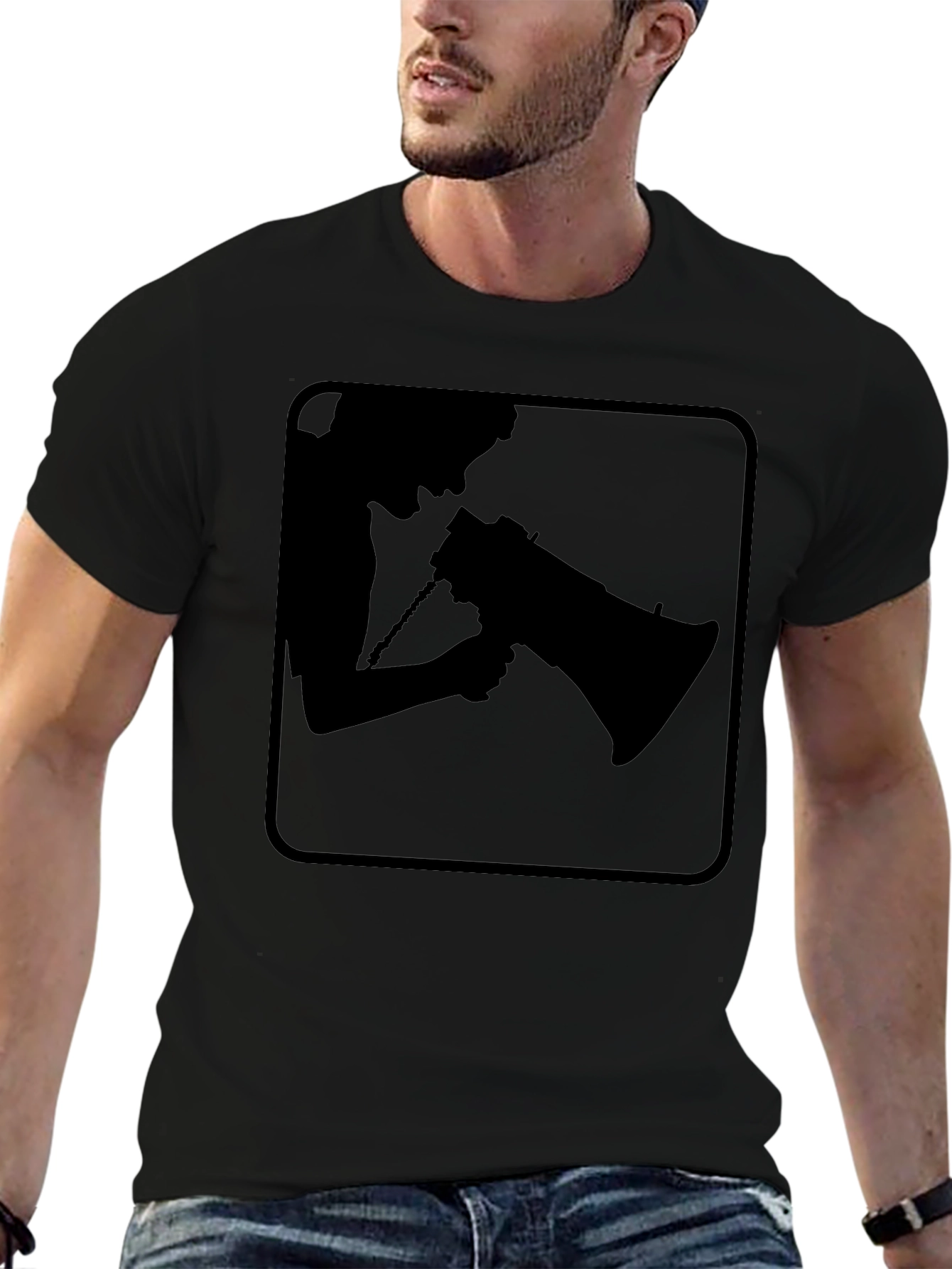 Silhouette Megaphone T-Shirt - Black