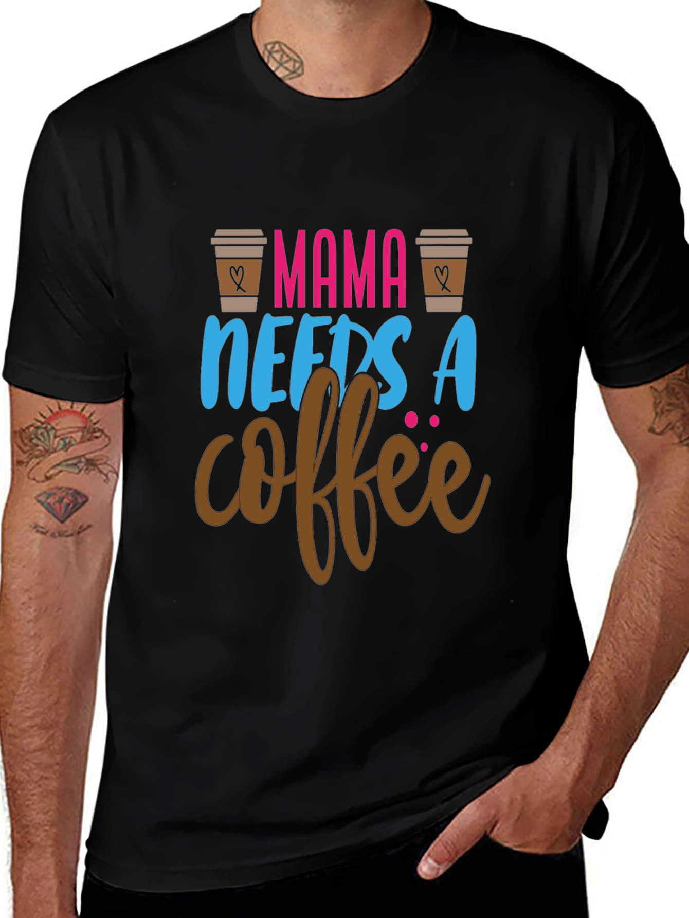 Mama Needs Coffee Graphic Tee - Black Unisex T-Shirt