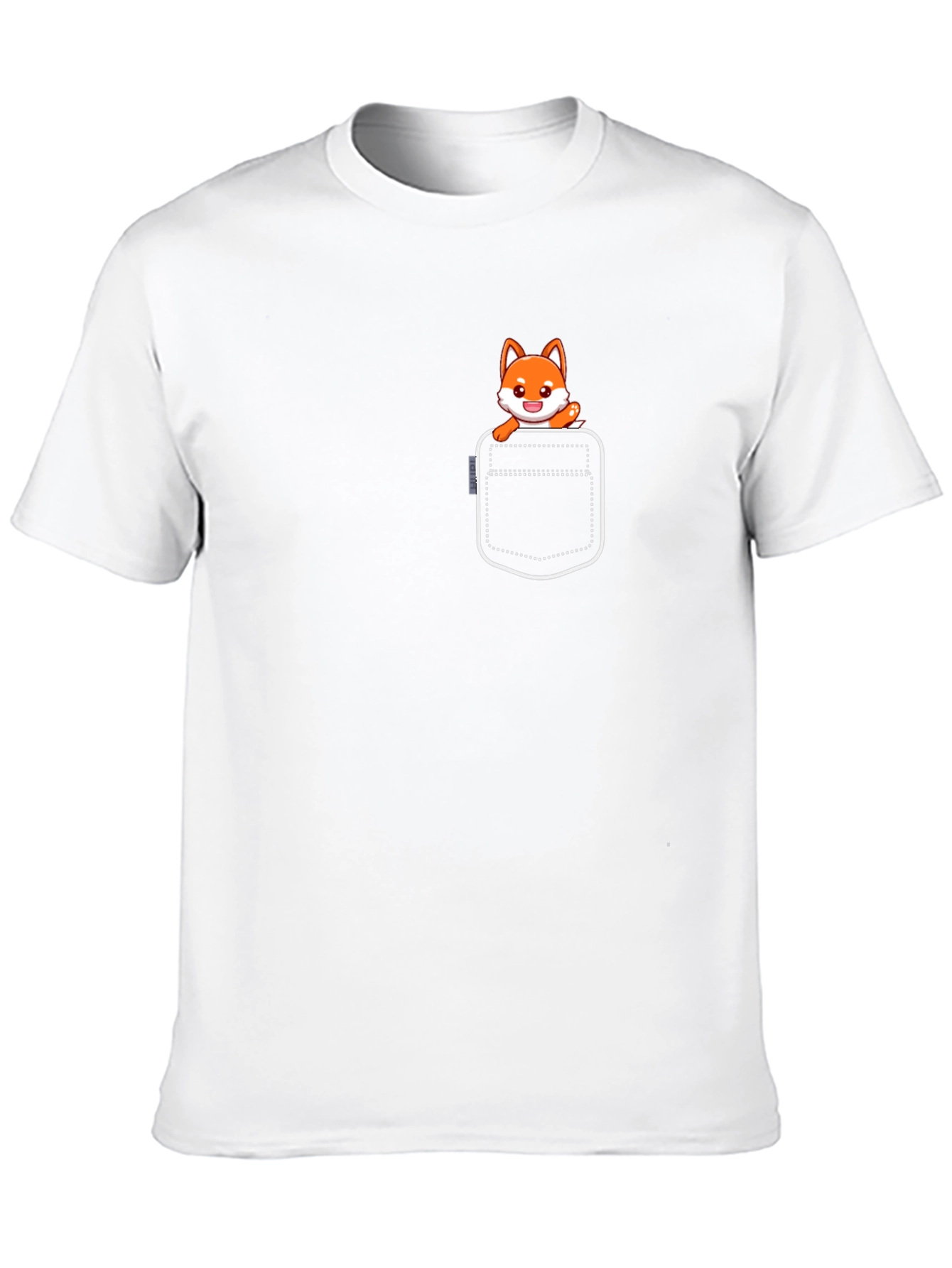 Cute Fox Pocket T-Shirt - Unisex Black Tee