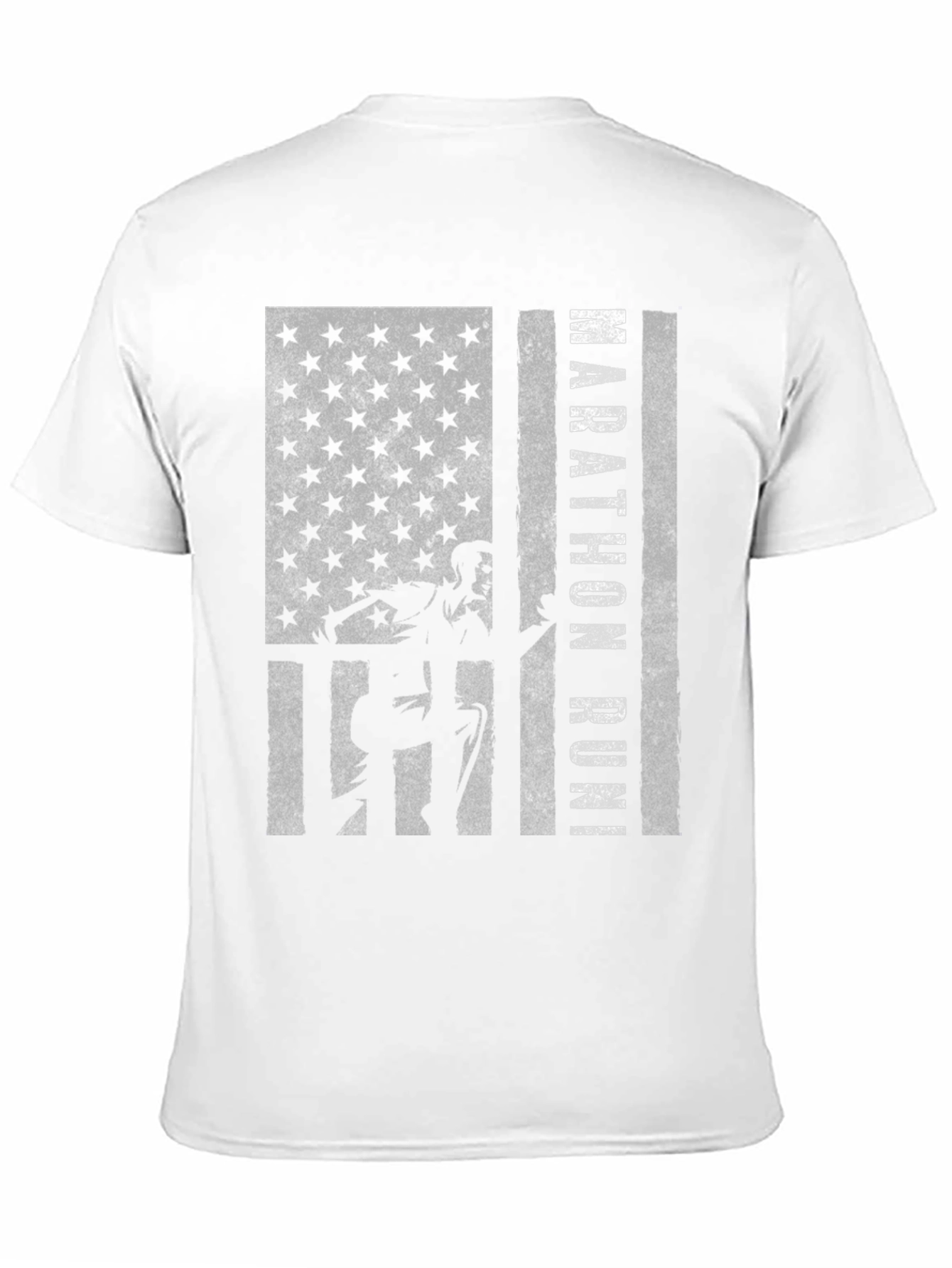 Marathon Run American Flag Graphic T-Shirt