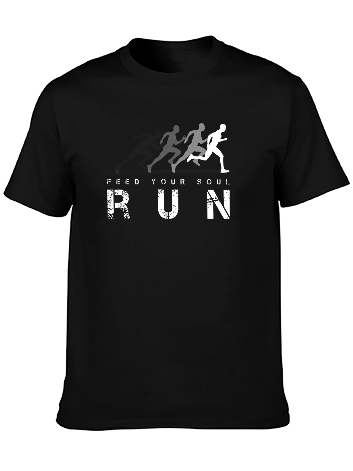 Feed Your Soul Run Black Graphic T-Shirt