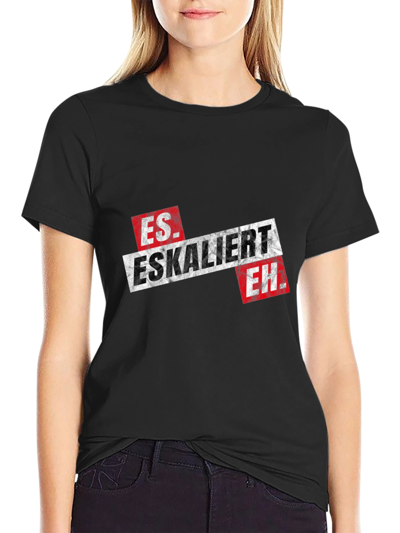 Es Eskaliert Eh Black Graphic Tee