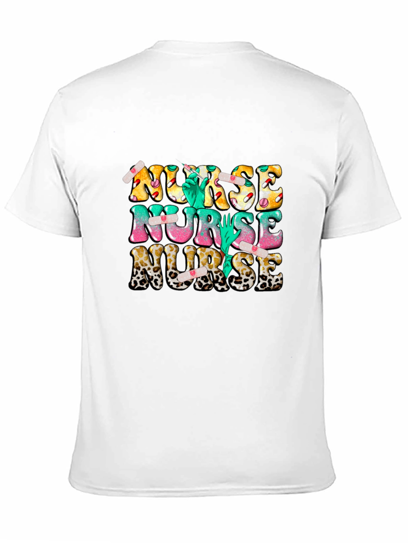 Novelty Nurse T-Shirt - Leopard Print & Graphics