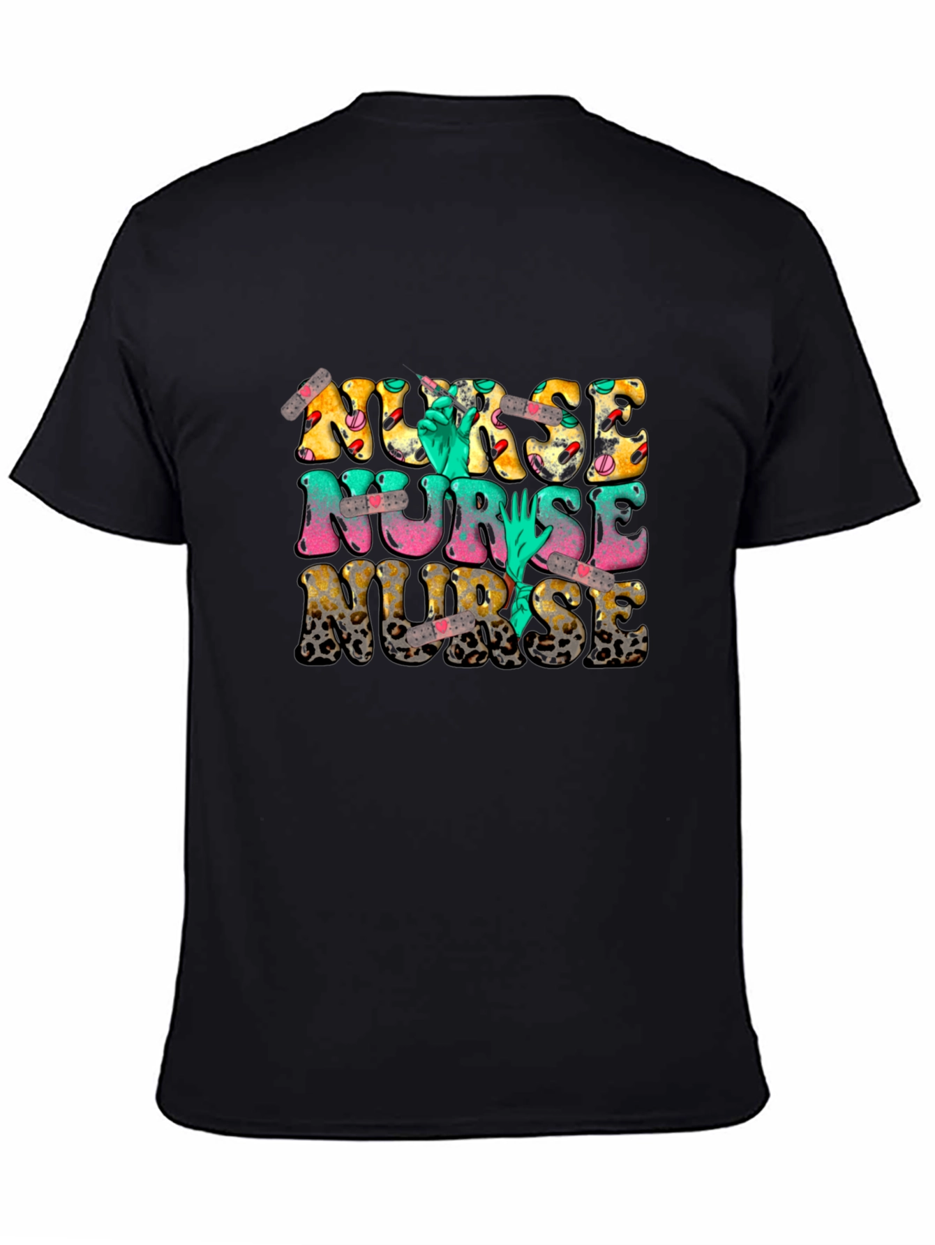 Novelty Nurse T-Shirt - Leopard Print & Graphics