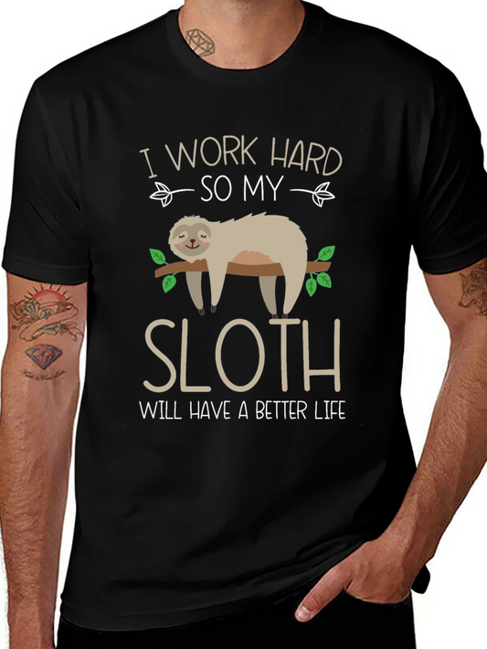 I Work Hard Sloth T-Shirt - Funny & Comfy Tee