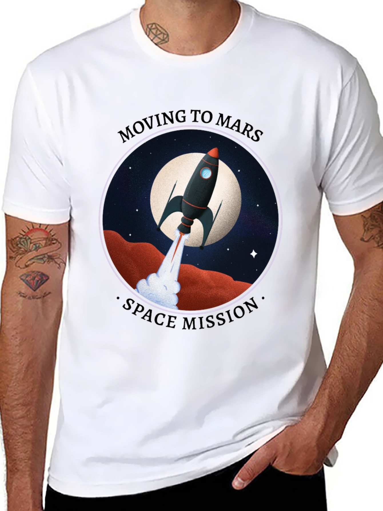 Moving to Mars Space Mission Graphic Tee