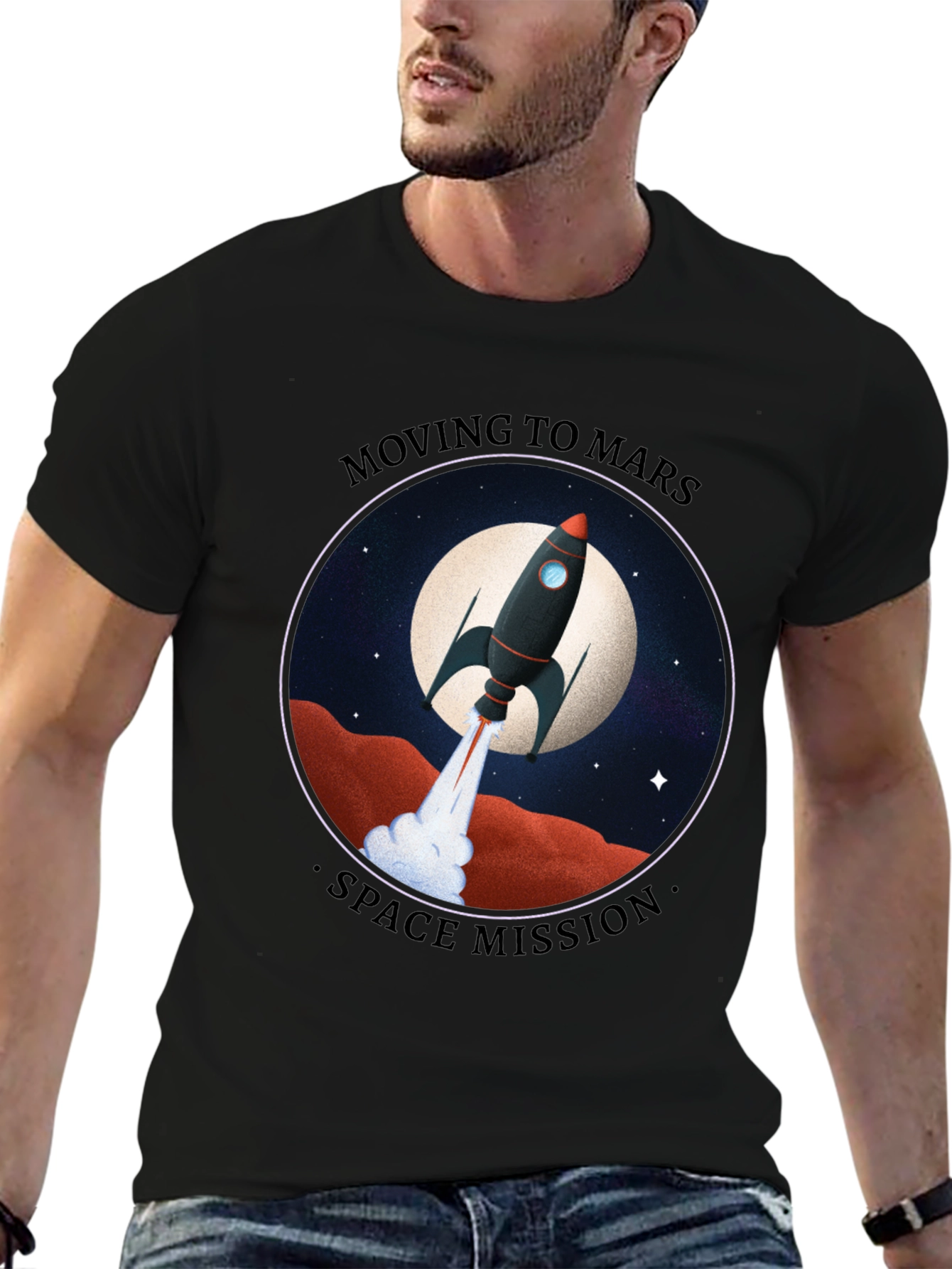 Moving to Mars Space Mission Graphic Tee