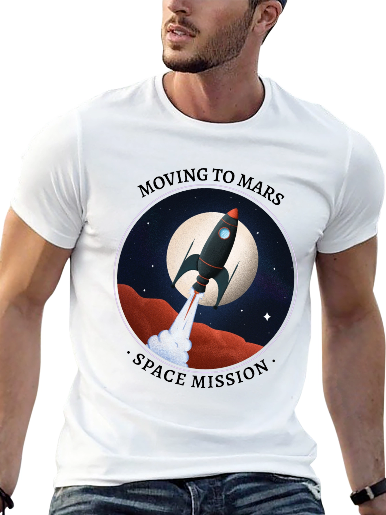 Moving to Mars Space Mission Graphic Tee